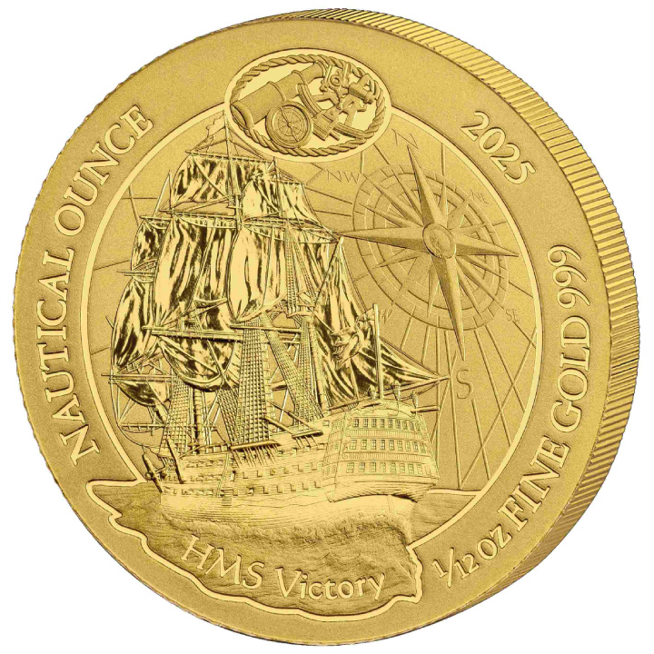 Rwanda: Nautical Ounce - HMS Victory 1/12 uncji Złota 2025