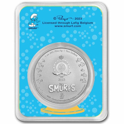 Niue: Smurfs Christmas Carol coloured 1 oz Silver 2023 Slab Coin