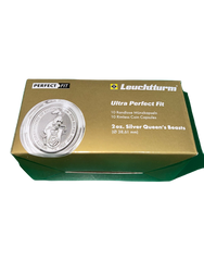 Leuchtturm - ULTRA PERFECT FIT ROUND CAPSULES ULTRA coin capsules Perfect Fit for 2 oz Silver The Queen's Beasts / The Royal Tudor Beasts pack of 10