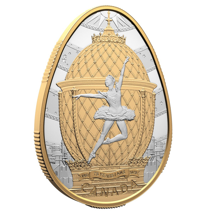 Silver Coin 75th Anniversary of The National Ballet of Canada gilded 1 oz Silver 2026 Proof