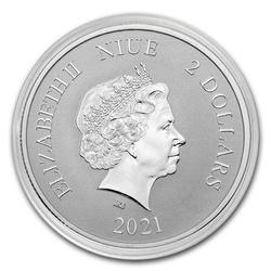 Niue: Animales Celestiales - Tortuga Negra 1 oz Plata 2021