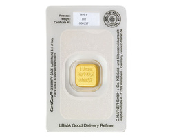 Lingote de oro C Hafner 1 onza fundido