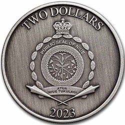 Niue: Heroes of Greek Mythology - Hercules 1 oz Silber 2023 Antiqued Coin