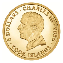 Islas Cook: Leyendas Vikingos salvajes 0,5 g de oro, calidad Proof, 2026