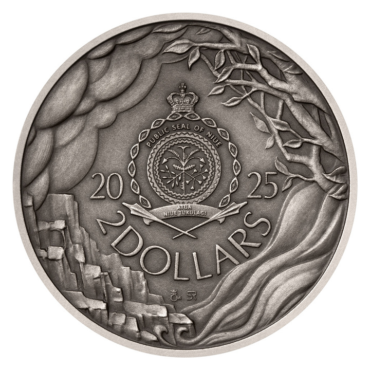 Niue: Mythological Figures - Walküre Stand 1 Unze Silber 2025 Antiqued Coin