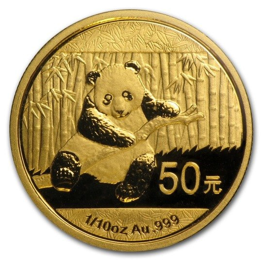 China Panda 1/10 oz Oro 2014