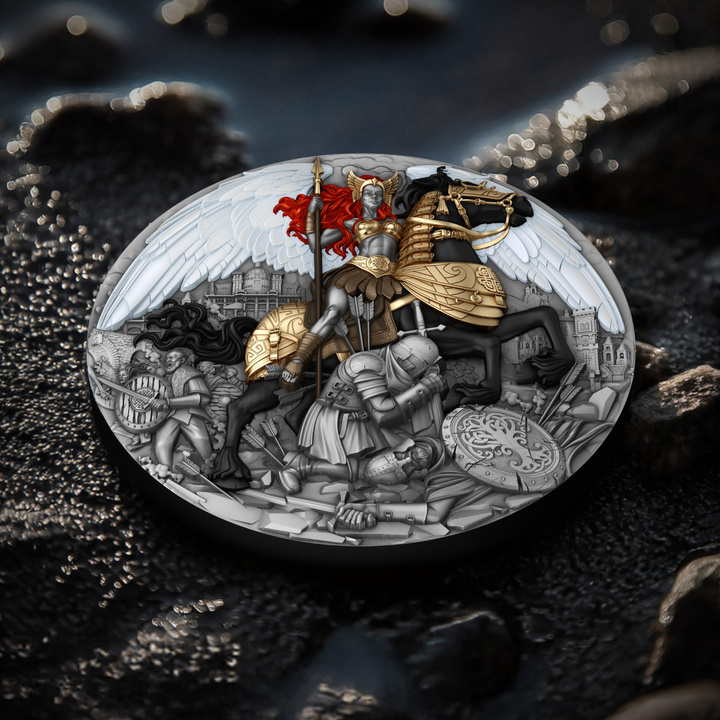 Niue: Valkyrie dorada 2 onzas de Plata 2025 Antiqued Coin
