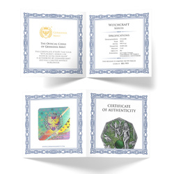 Witchcraft - Seeress Ritual colorée 2 onces d'argent 2023 Pièce antique à très haut relief
