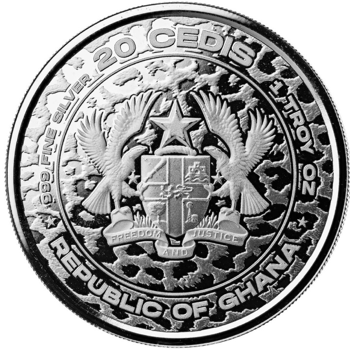 Ghana: African Leopard 1 oz Silver 2023 Prooflike