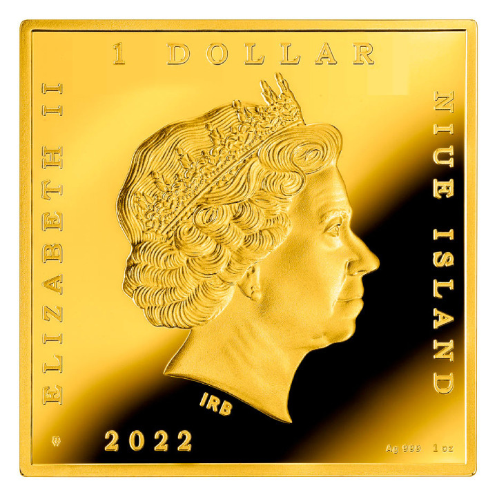 Niue: Caravaggio - Narcissus coloured 1 oz Silver 2022 Gilded Proof Coin