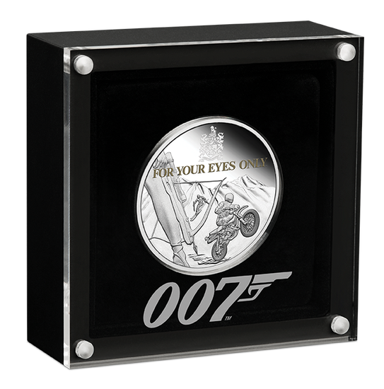 Tuvalu: For Your Eyes Only coloured 40th Anniversary movie 1 oz Plata 2021 Proof