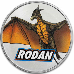 Niue: Godzilla vs Monsters - Rodan kolorowany 1 uncja Srebra 2024 Slab