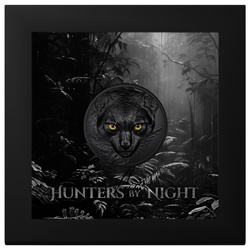 Palau Hunters by Night - Ocelot colorat 2 oz Argint 2024 Obsidian Black