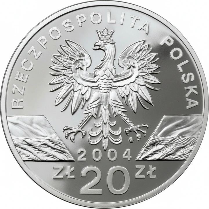 Сребърна монета Животни на света - Морска свиня 20 злоти сребро 2004 Proof
