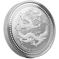 Samoa: Year of the Dragon 2 uncje Srebra 2024 Prooflike 