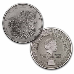 Zestaw 12 monet Tokelau: Zodiac Series 12 x 1 uncja Srebra 2022 Antique Coins