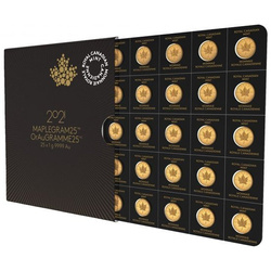 Feuille d'érable canadienne 25 x 1 gramme d'or 2021