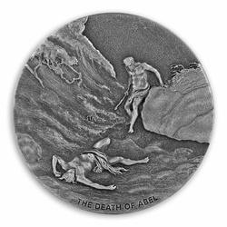 Niue: Biblické příběhy – Smrt Ábela 2 unce stříbra 2017 Proof Antiqued Coin