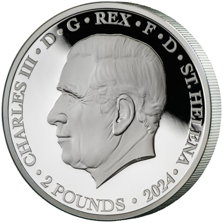 Szent Ilona: Tündérkirálynő – Redcrosse és a sárkány aranybevonatú 2 uncia ezüst 2024 Proof