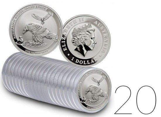 Aigle australien 1 once d'argent 2018 LOT DE 20 PIÈCES