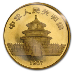 China Panda 1/4 oz Gold 1987-Y
