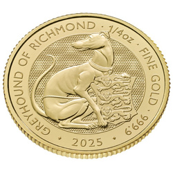 Le bestie reali dei Tudor: il levriero di Richmond 1/4 oncia d'oro 2025