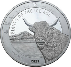 Ghana: Giants of the Ice Age - Aurochs 1 kg Silver 2021