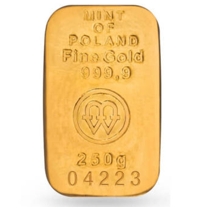 Sztabka Mennica Polska 250 gramów Złota 