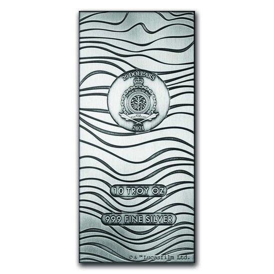 Niue: Star Wars Mandalorian Beskar moneda de lingote10 oz Plata 2021