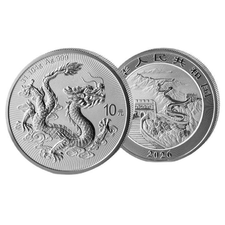 China Dragon 1 oz Argint 2026