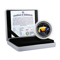 Montserrat: Blue Girdled Angelfish colorato 1 oncia d'argento 2021 Proof