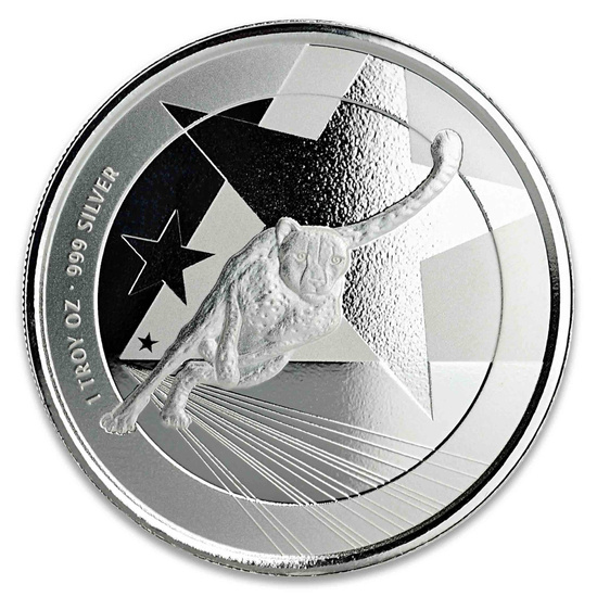 Camerún: Guepardo 1 oz Plata 2019 Prooflike
