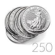 Britannia 1 oncia d'argento 2021 PACCHETTO DA 250 PEZZI