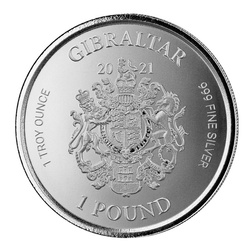 Gibraltar: Lady Justice 1 oz Silver 2021