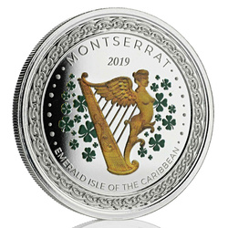 Montserrat: Emerald Isle of the Caribbean kolorowany 1 uncja Srebra 2019 Proof