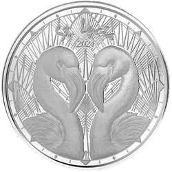 St. Lucia - Flamingos 1 Unze Silber 2024 Prooflike (Münze in Kapsel)
