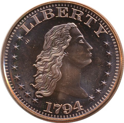 Flowing Hair Liberty 1 uncja Miedzi