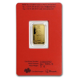 Lingote de Oro de 5 gramos Serie Lunar Año del Perro