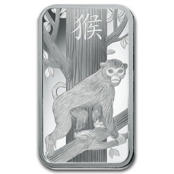 Lingot d'argent de 100 grammes Pamp série Lunar Année du singe