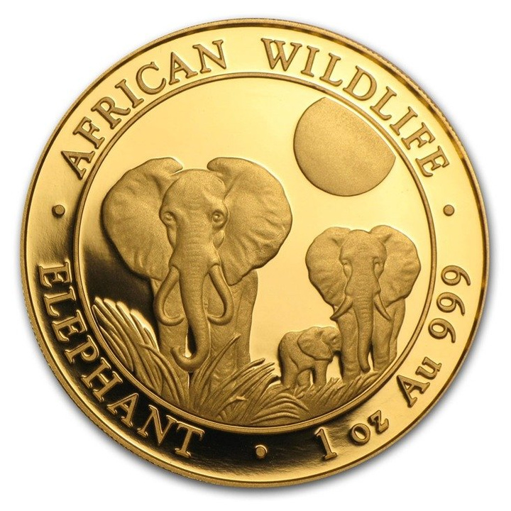 African Wildlife: Słoń Somalijski 1 uncja Złota 2014