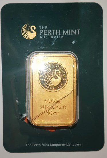 10 oz Goldbarren Perth Mint Beschädigte CertiPack