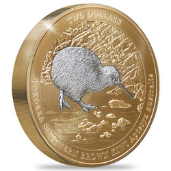 Kiwi 2 oz Silver 2023 Gilded Black Proof Coin