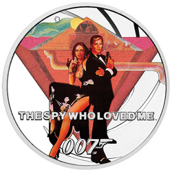 Tuvalu: The Spy Who Loved Me kolorowany 1/2 uncji Srebra 2021 Proof