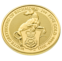 The Queen’s Beasts 2021: The White Greyhound of Richmond 1 oz Gold