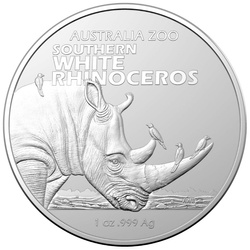 Australia Zoo: Southern White Rhinoceros 1 oz Silver 2023