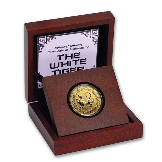 Niue: Animales Celestiales - Tigre Blanco 1 oz Oro 2019