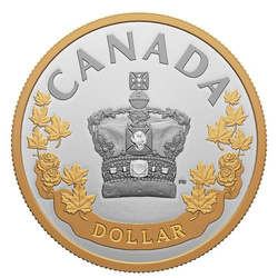 Canada: The Imperial State Crown pozłacany $1 Srebro 2022 Proof