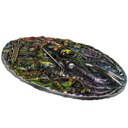 Niue: Dragonlance Chronicles - Dragons of Autumn Twilight kolorowany 3 uncje Srebra 2023 High Relief Antiqued Coin