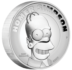 Tuvalu : Homer Simpson 2 onces d'argent 2020 High Relief Proof