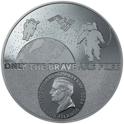 Isole Cook: Real Heroes - Astronauta colorato 1000 grammi d'argento 2024 Black Proof